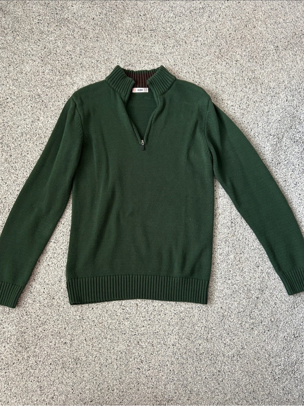 Men's Forest Green Quarter-Zip Sweater